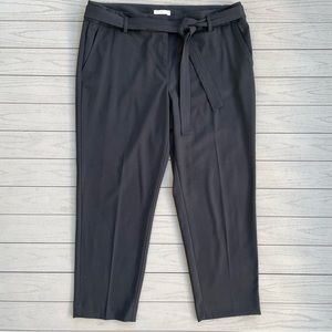 Loft Black Tie Waist Slim Taper Pants 14P